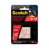 Scotch Reclosable Fastener Shape, Square, Rubber Adhesive, 1 in, 1 in Wd, Clear, 6 PK RFD7020